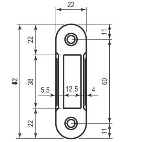 AGB Art. B010004003 Ответная планка к механизму совм. латунь без отб