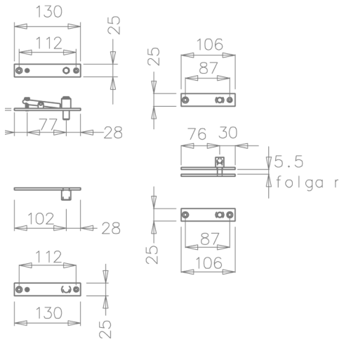 Петля Tupai 2244-16 Satin stainless steel