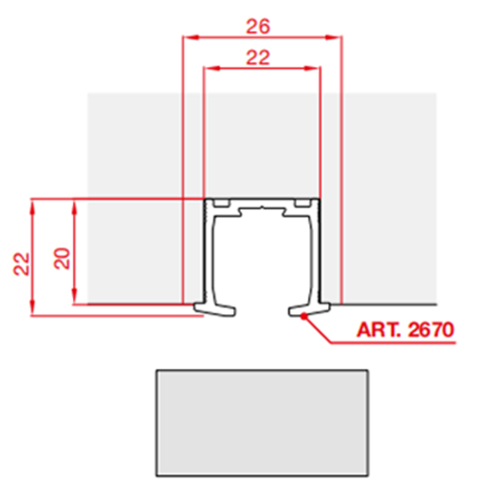 Foldy Направляющая для складной системы Art.2670 1м неанодированная