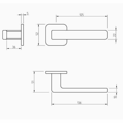 Ручка Tupai 6502 5SQ RC-141 титан R ф/з