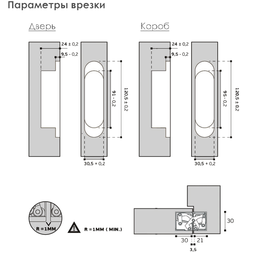 Петля скрытая JNF IN 05.064 Сoplan 120  мат хром, в компл. с колпачками