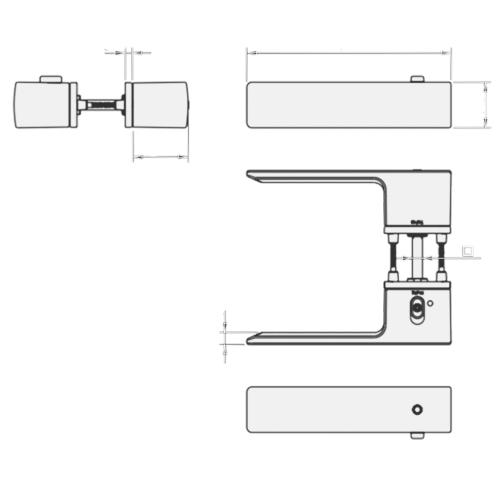 Ручка Tupai Big Line 4084 5 REP-153 (с блокировкой) левая черный R WC (полотно 38-45 мм)
